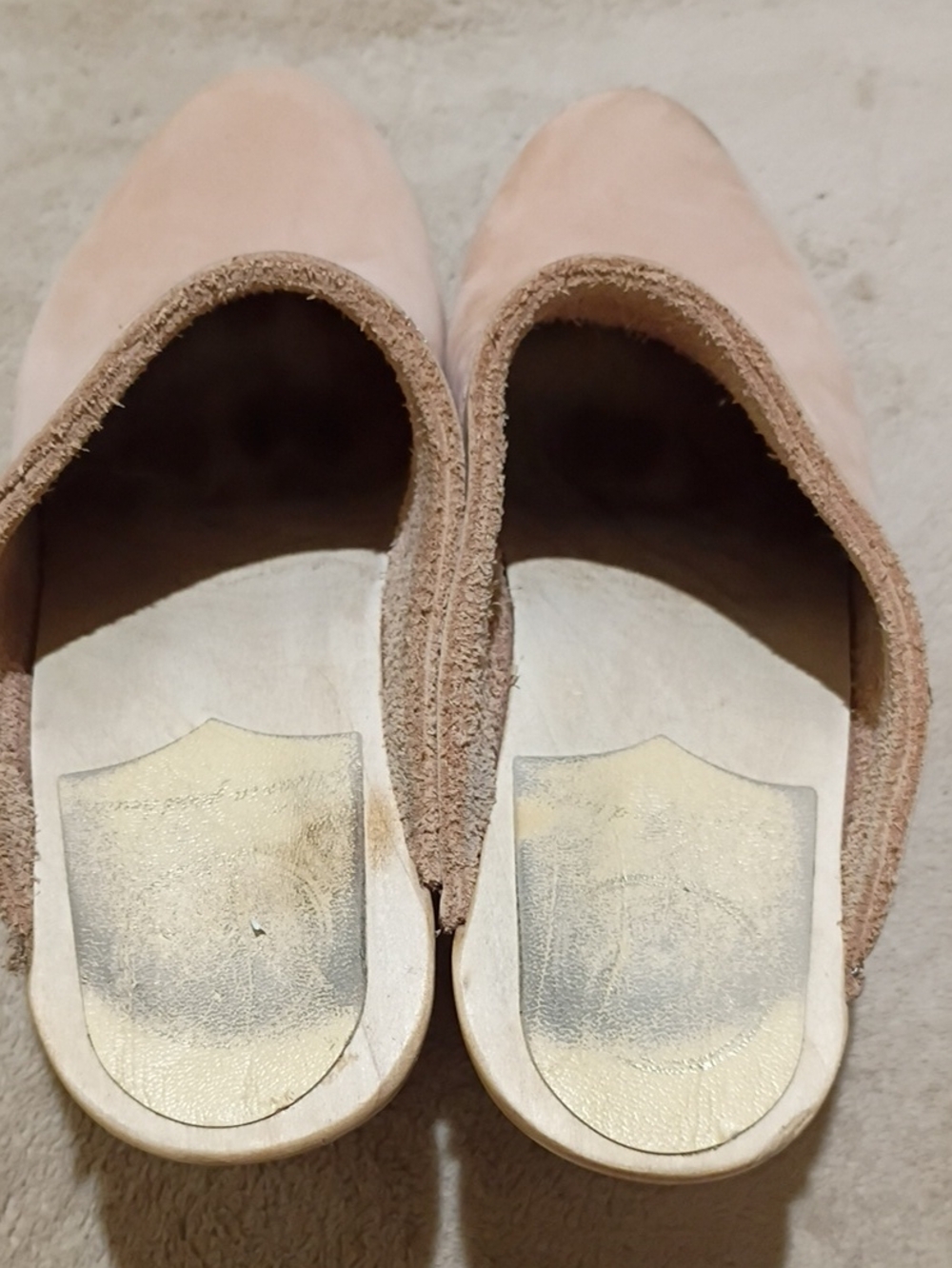 No. 6 Tan Leather Clog Mules with Wood Heel - Picture 7 of 9